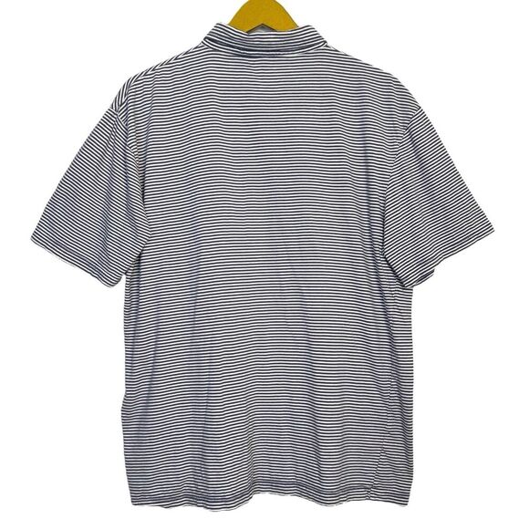 Johnnie-O Polo Shirt Mens Medium Blue Stripes Short Sleeve Preppy Coastal Golf - Picture 5 of 8